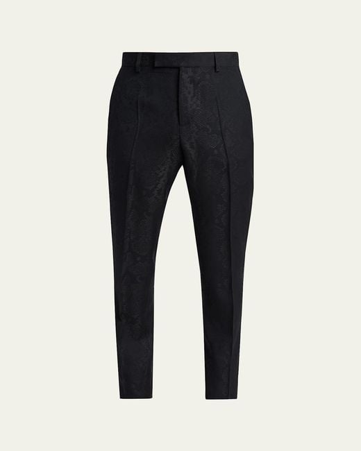 Versace Blue Python Jacquard Formal Pants for men