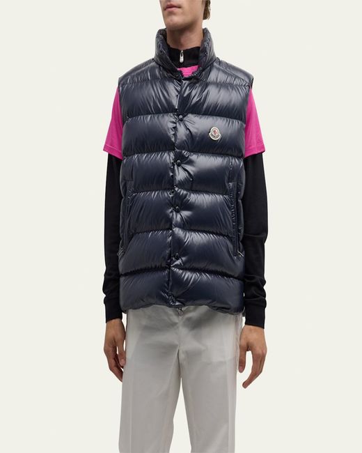 Moncler Blue Tibb Nylon Laque Vest for men