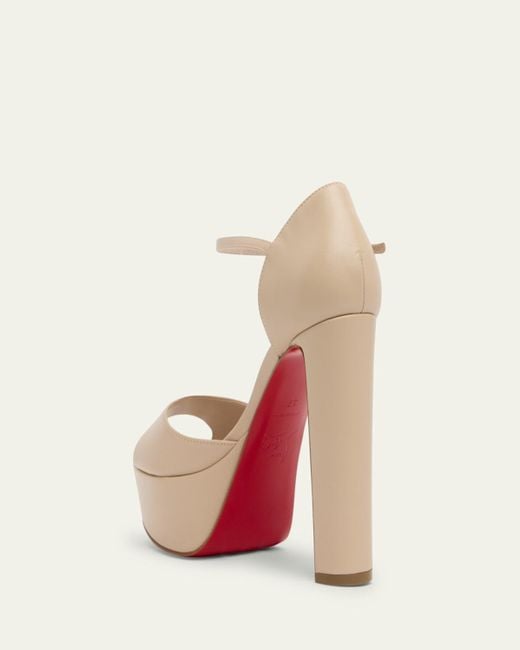 Christian Louboutin Black Sandaloo Leather Sole Platform Sandals