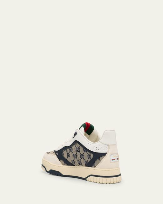 Gucci White Re-Web Gg Supreme Canvas And Leather Sneakers for men