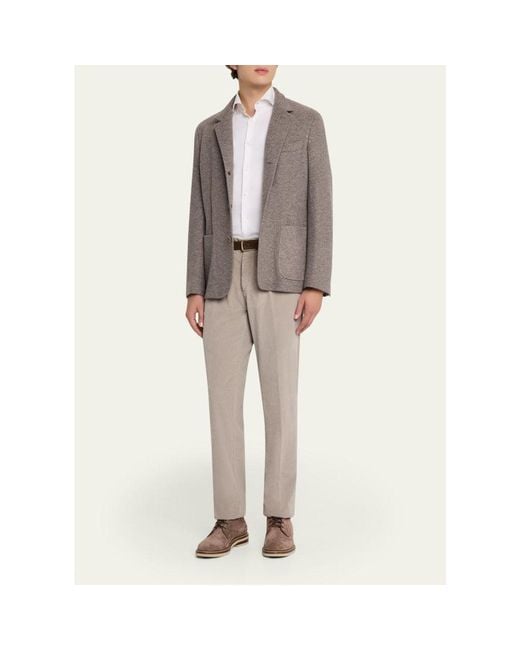 Fedeli Brown Double-Face Cashmere Chore Jacket for men