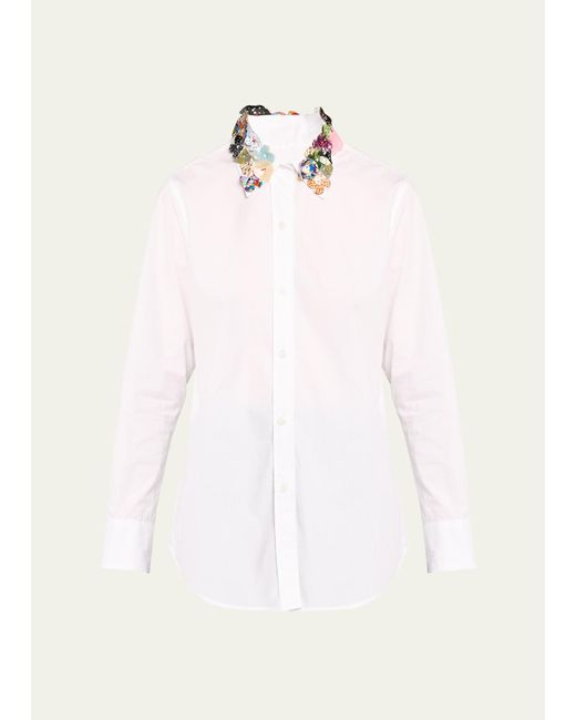Libertine Natural Button Town Embellished-collar New Classic Shirt