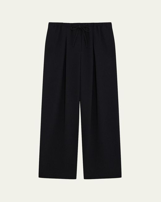 Theory Black Pleated Casual Drawstring Pants