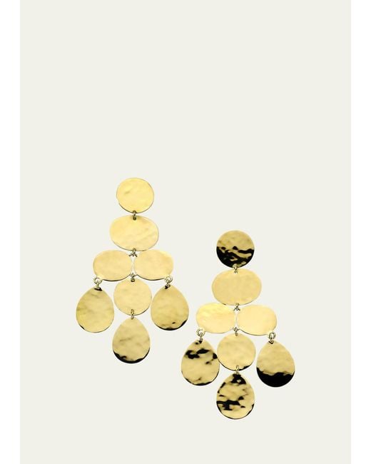 Ippolita Metallic Small Crinkle Chandelier Earrings In 18k Gold