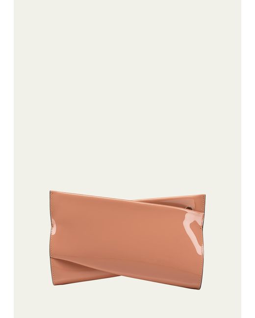 Christian Louboutin Natural Loubitwist Small Clutch In Patent Leather