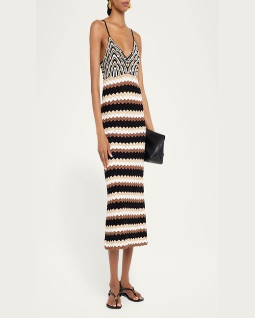 Ramy Brook White Harlow Crochet Knit Midi Dress