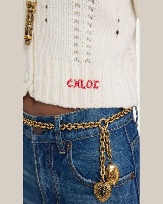 Chloé Natural Wool & Cashmere Cropped Puff-Sleeve Cardigan