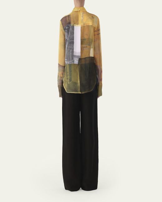 Jason Wu Metallic Patchwork Button-Down Shirt