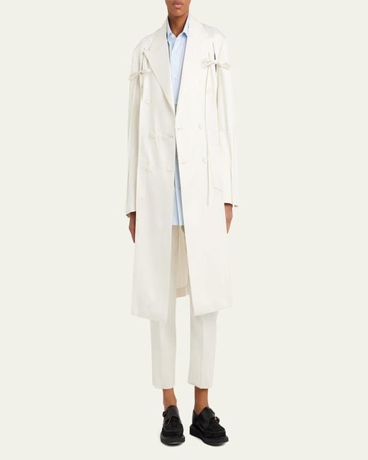 Setchu White Origami Button Cuff Silk Pants