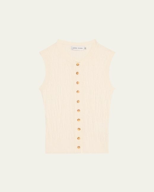 Anna Quan Natural Serafina Button-Front Top