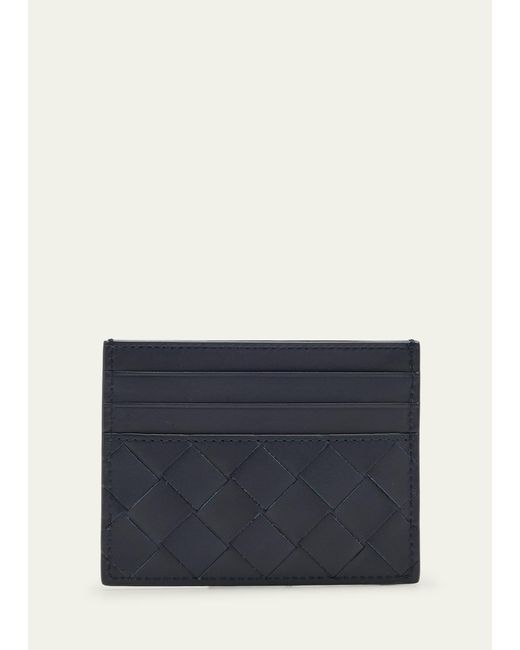 Bottega Veneta Black Intrecciato Leather Card Case for men