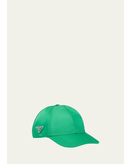 Prada Green Nylon Baseball Hat for men