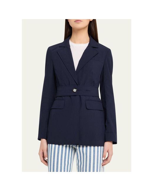 Veronica Beard Blue Howard Belted Jacket