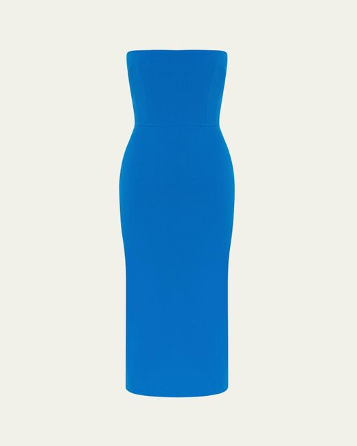 Alex Perry Blue Strapless Body-Con Midi Dress