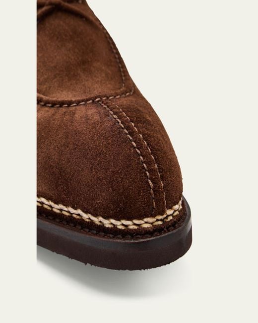 Bontoni Brown Patrizio Leather Rubber-Sole Loafers for men