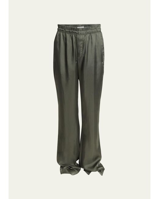 Saint Laurent Green Twill Satin Pajama Pants for men