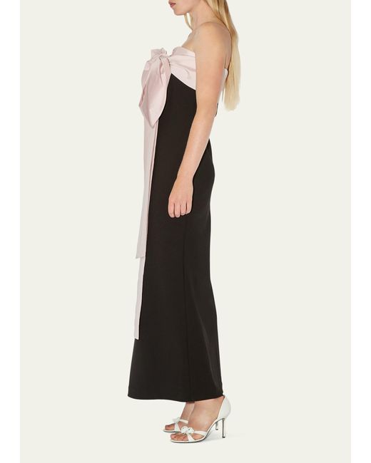 BERNADETTE White Strapless Dress With Contrast Bow