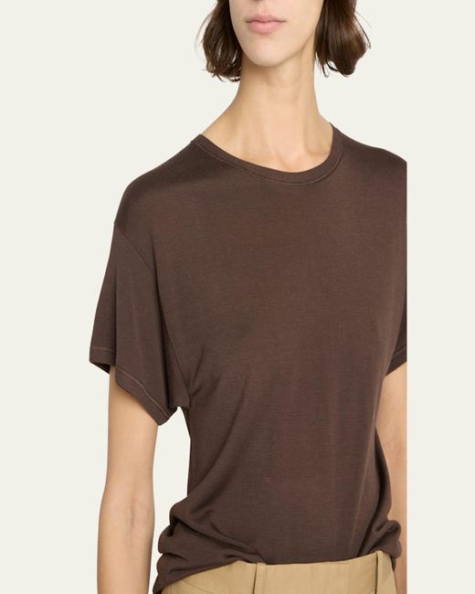 The Row Brown Kota Crewneck Tee