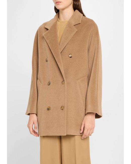 Max Mara Natural Rebus Double-breasted Wool Cashmere Coat