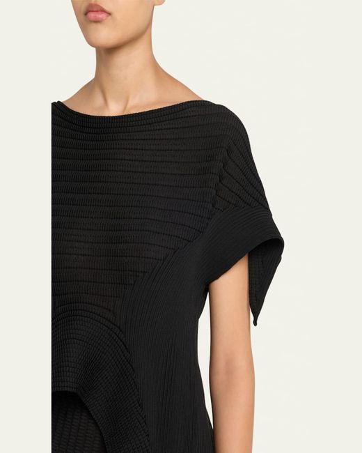 Issey Miyake Black Subdued Asymmetric Top