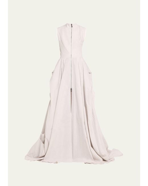 Maticevski Natural Aura Zip-front Linen Gown