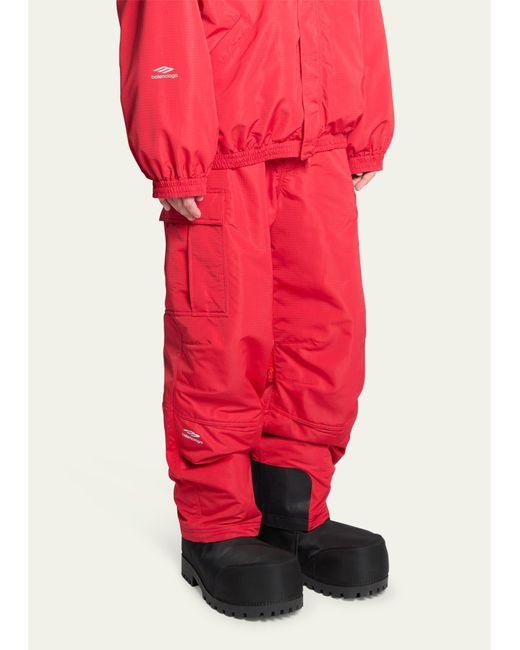 Balenciaga Red 3b Sports Icon Ski Cargo Pants for men