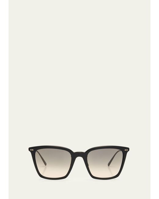 Brunello Cucinelli & Oliver Peoples Natural Gradient Acetate & Steel Square Sunglasses