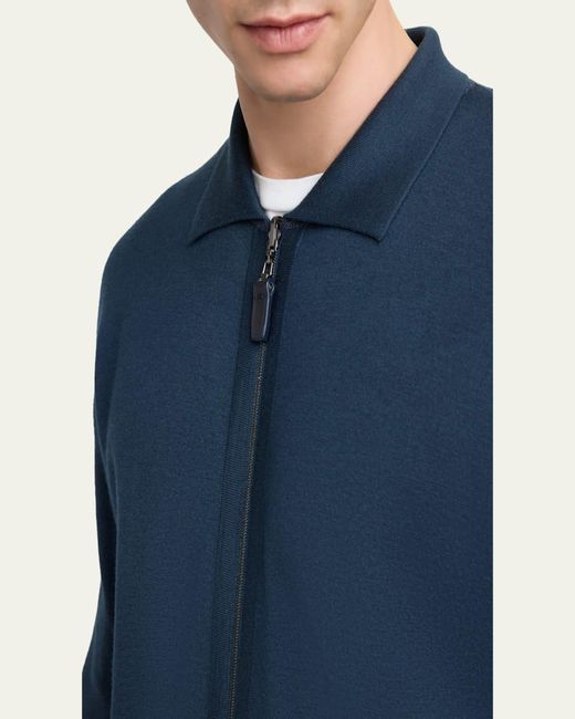 Brioni Blue Full-Zip Blouson Jacket for men
