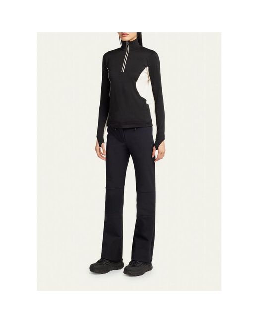 Moncler Black Polartec Base Layer Zip Turtleneck