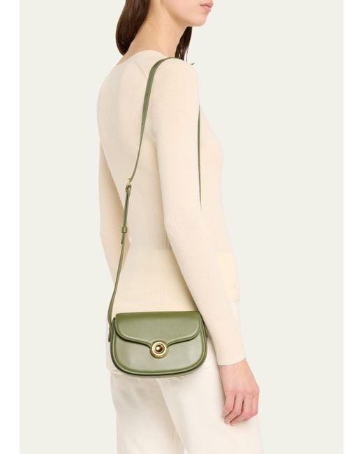 Loro Piana Green Ghiera Mini Leather Crossbody Bag