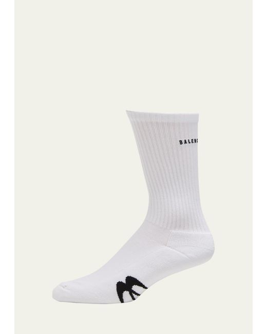 Balenciaga White Unity Crew Socks for men