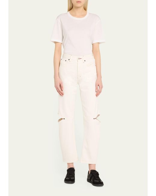 Still Here Natural Cowgirl Cut-out Jeans