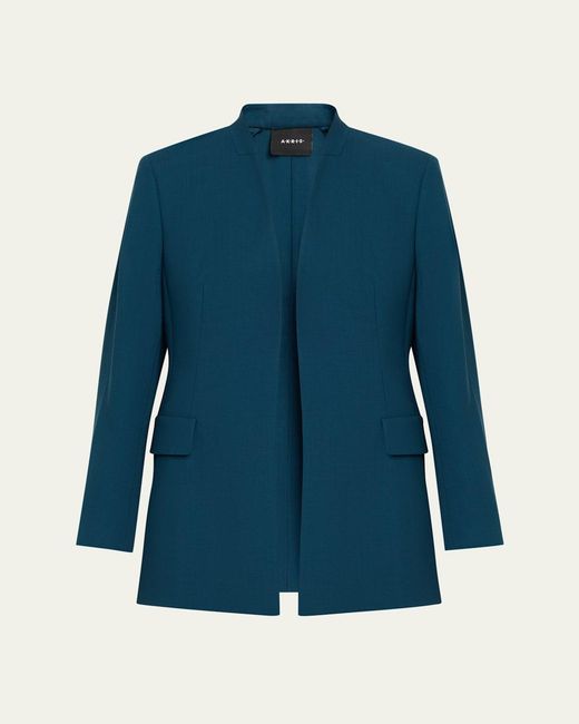 Akris Blue Alvar Open Tailored Jacket