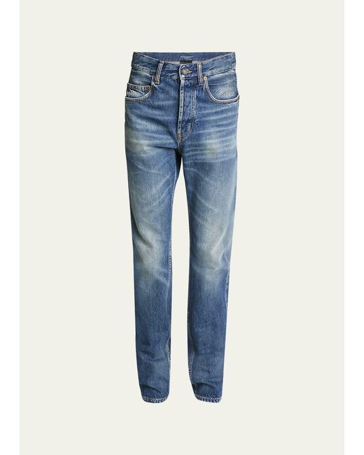Saint Laurent Blue Slim-fit Faded Jeans for men