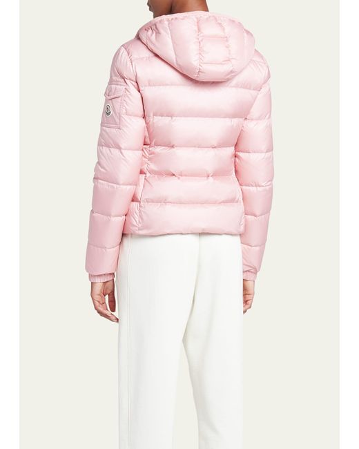 Moncler Pink Gles Hooded Puffer Jacket