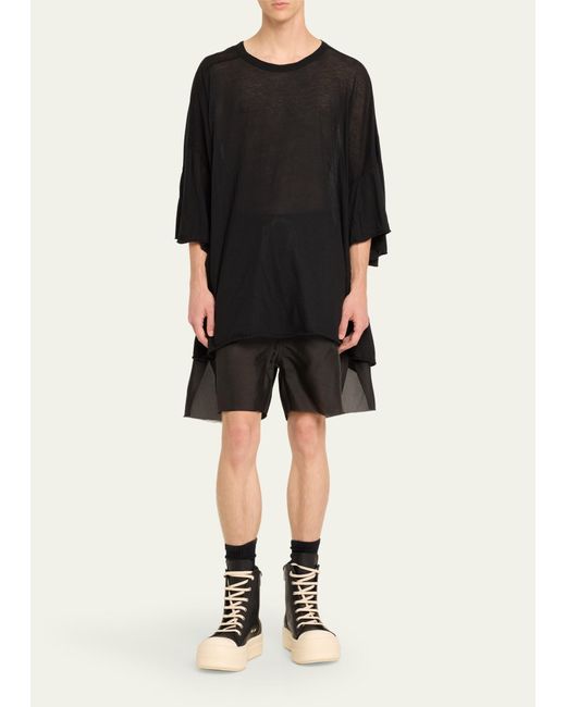 Rick Owens Black Tommy Thin Oversized T-shirt for men