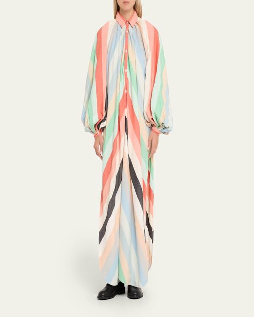 touareg dress pink degrade stripe Touareg Striped Dgrad Cotton Maxi Dress