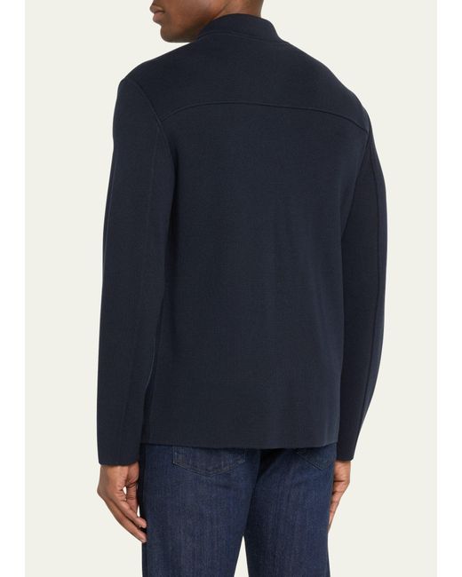Baldassari Blue Superlight Double Knit Shirt Sweater for men