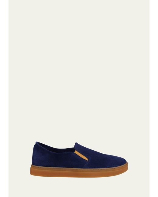 Ron White Blue Wilbur Suede Slip-on Sneakers for men