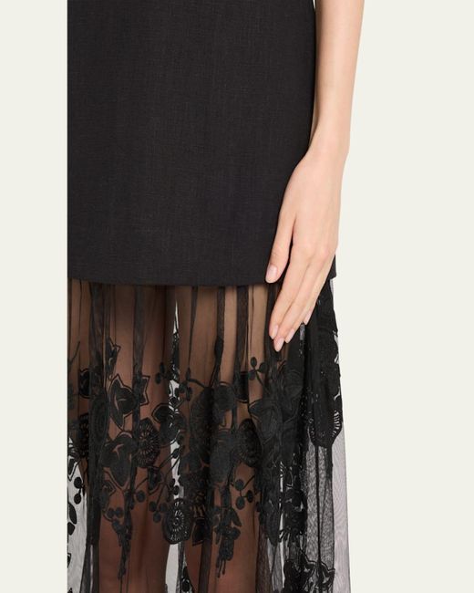 Sea Black Arielle Lace V-Neck Midi Dress