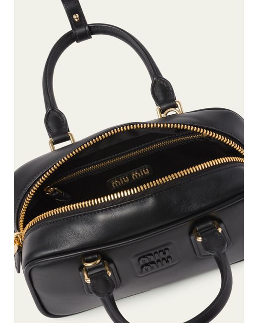 Miu Miu Brown Padded Leather Top-handle Bag
