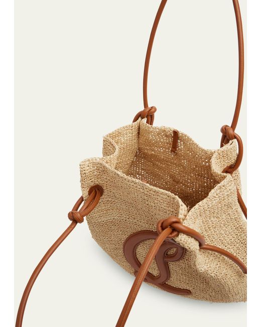 Christian Louboutin Natural By My Side Beach Tote In Raffia With Leather Logo