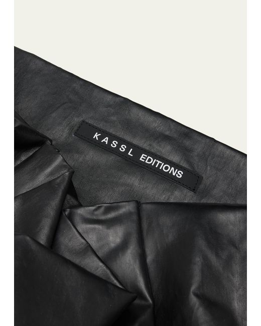 Kassl Black Oil Faux-leather Shoulder Bag