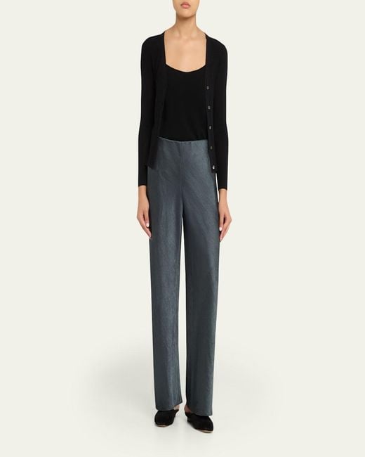 Vince Natural Fluid Bias-Cut Crushed Satin Pants