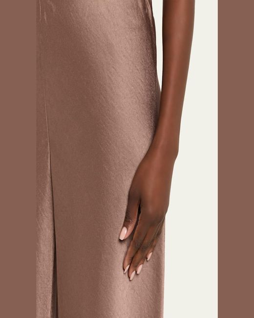 Vince Natural Fluid Bias-Cut Crushed Satin Pants