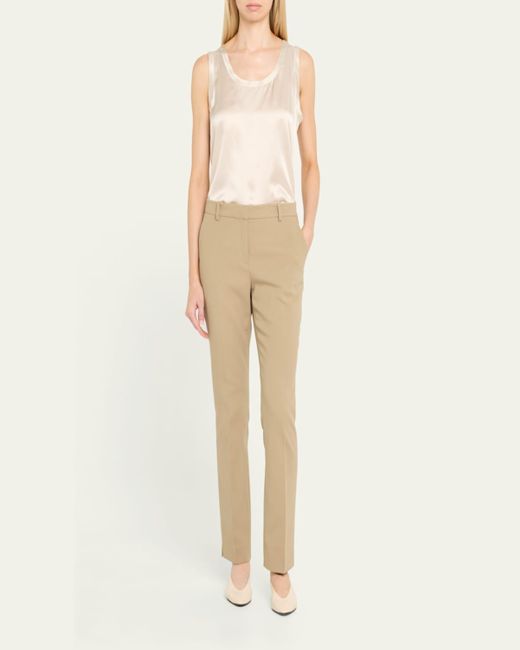 Lafayette 148 New York Natural Manhattan Cotton Twill Cigarette Pants