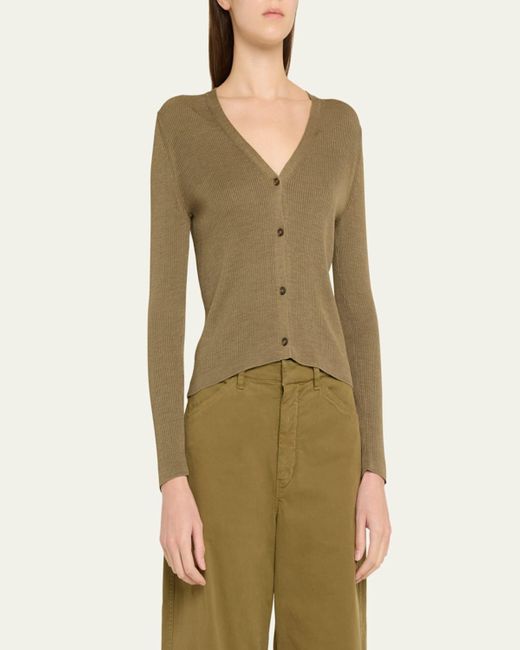 Nili Lotan Green Nari Silk Cardigan