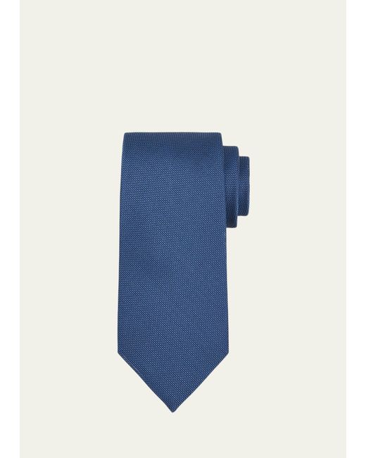 Charvet Blue Micro-jacquard Silk Tie for men