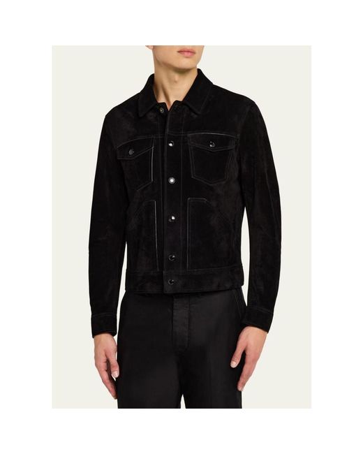 Tom Ford Black Cashmere Suede Jacket for men