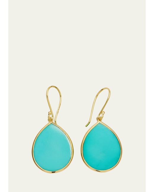 Ippolita Blue Small Stone Teardrop Earrings In 18k Gold